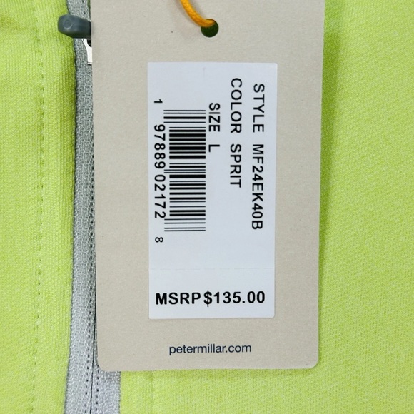 Peter Millar Lime Green Quarter-Zip Top large NWT - Picture 5 of 11